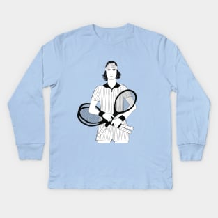 Richie Tenenbaum tenis B&W - Wes Anderson Kids Long Sleeve T-Shirt